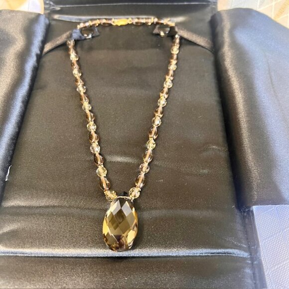 Vintage Smokey Quartz and 14K Gold Beaded Necklace, Healing Jewelry Necklace - Picture 13 of 16